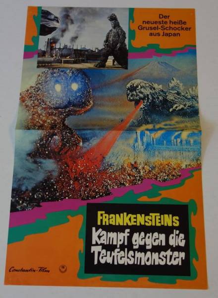 Frankensteins Kampf gegen die Teufelsmonster originales deutsches A3 Kleinplakat